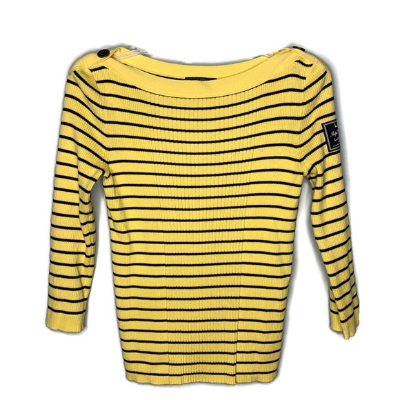 yellow boat neck top